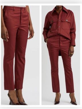 Saint Laurent Burgundy Cotton Trousers NWT $1383
